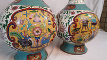 Load image into Gallery viewer, Cloisonne Globe Vases with Open Window Designs (Pair)