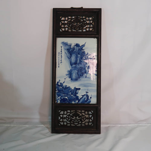 Wall Panels with Blue and White Scenery Plaques