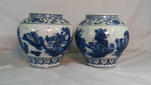 Load image into Gallery viewer, Blue and White Vase with House Scenery Decal