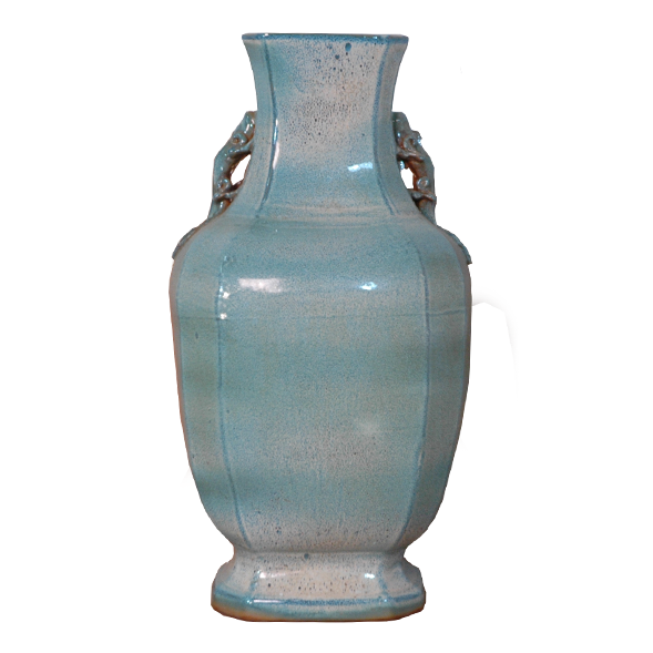 Light-Blue Rectangular Vase